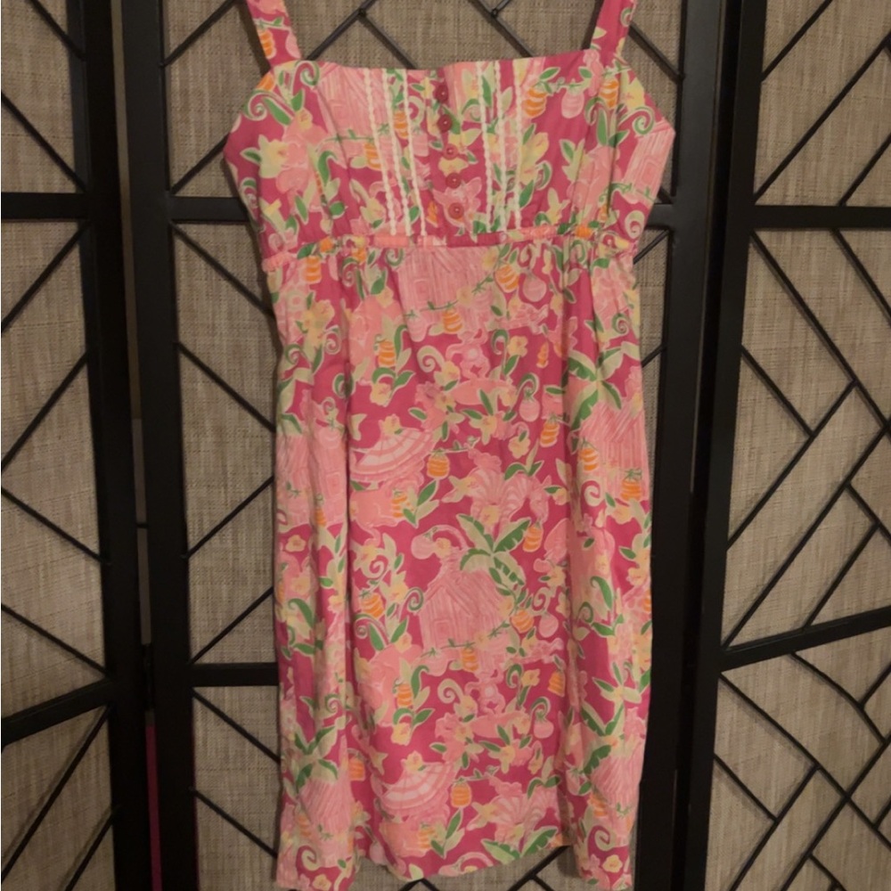 Lilly Pulitzer Classy Size Small Spring  Tropical Colors Pink Dress